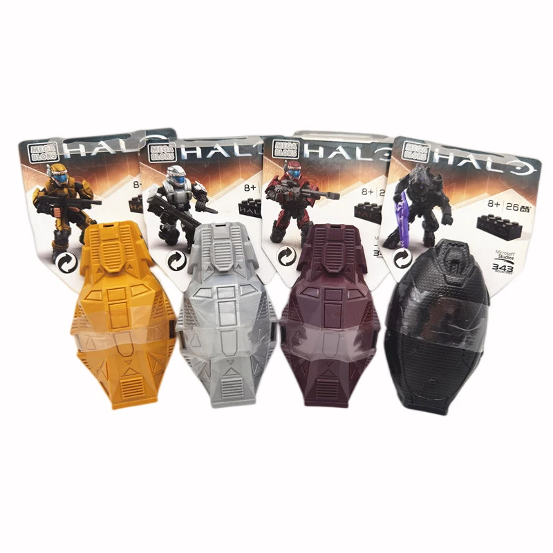 

4Pcs/set Mega Bloks Halo Airborne Warehouse Assembly Building Blocks Anime Figure Spartan Soldier Action Model Toy Collect Gifts
