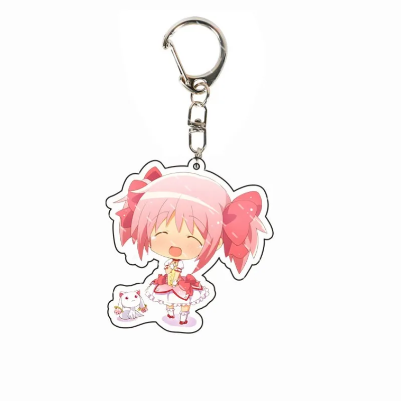 Фото Брелок для ключей в стиле аниме Magic Girls Madoka Magica Kaname Akemi Homura Miki Sayaka Tomoe Mami Kyoko, брелок для ключей для фанатов, подарки, ювелирные изделия №2