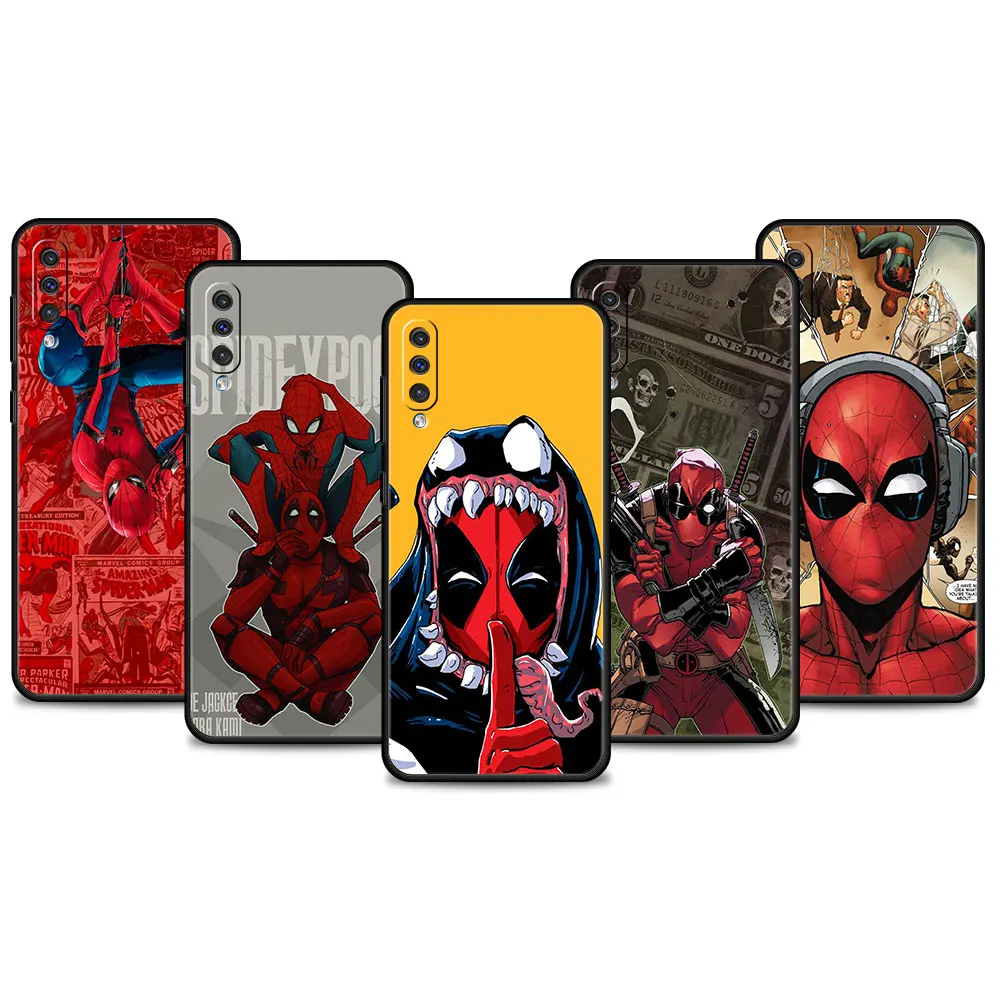 Роскошный чехол для телефона Samsung A20e M31 A20s A50 A70 A40 M30s A30 A10 M62 M51 M22 M53 M52 Marvel Забавный Дэдпул против человека-паука
