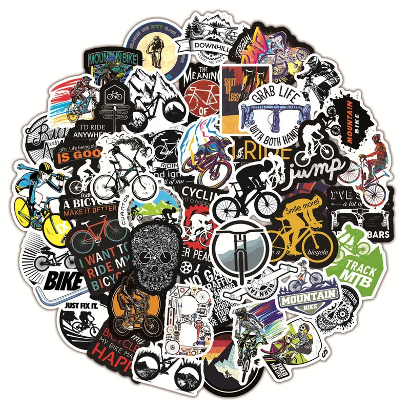 

10/30/50pcs Outing Bike Stickers Mountain Bicycle Stickers Graffiti Decals Waterproof Luggage Skateboard Kids Stickers Gifts Diy