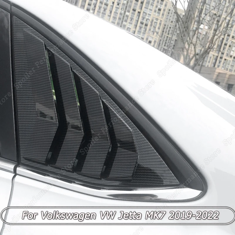

2PCs Rear Side Window Louver Shutter Triangle Decoration Gloss Black Modified Accessories For Volkswagen Jetta MK7 A7 2019-2022