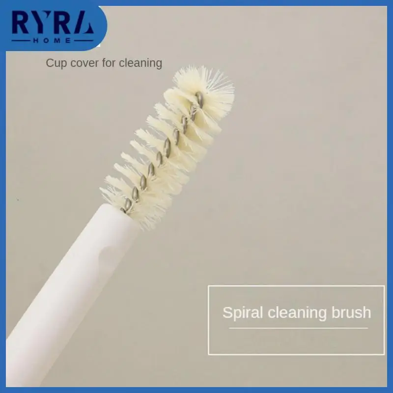 

3x19cm Cup Brush Dead Angle Track Cleaner Creative Multifunctional Gap Brush Household Cleaning Tools Stainless Steel Abs White