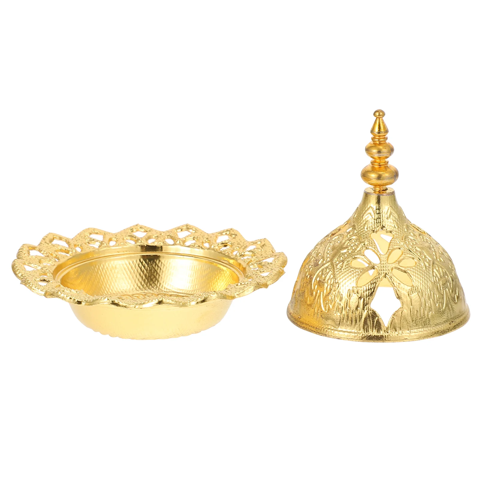 

Burner Holder Aroma Aromatherapy Censer Home Metal Mini Desktop Stick Arab Decor Golden Stove Arabic Furnace Bakhoor