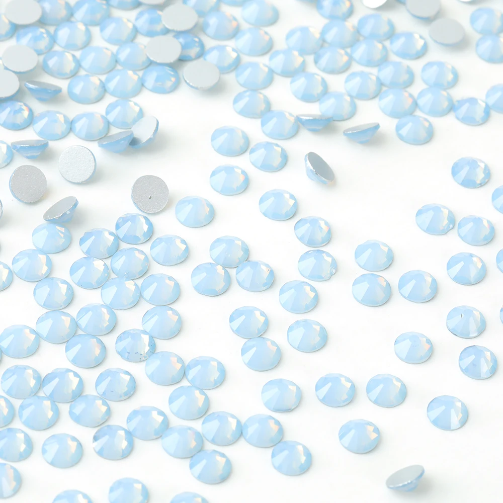 

Sapphire Opal quanlity Art nail silver flat back Non Hot Fix rhinestones crystal strass diamond glitter stone for DIY garment