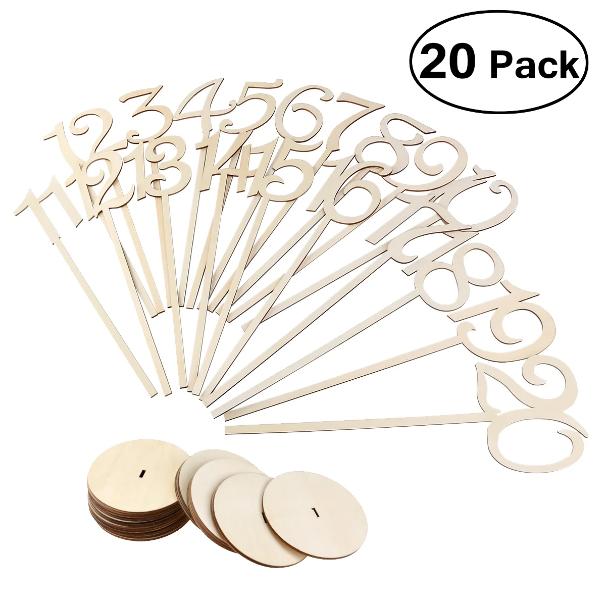 

20pcs 1-20 Table Numbers with Holder Base for Wedding or Home Decoration (Color)