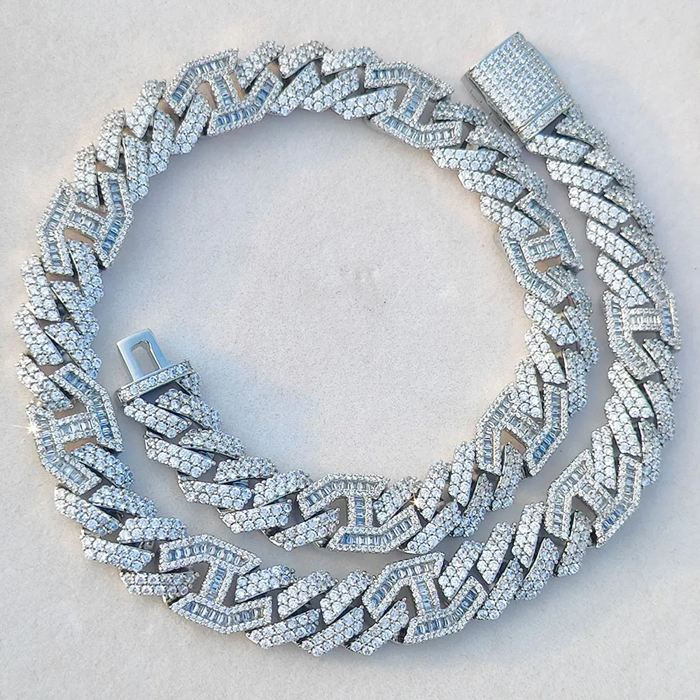 Ожерелье из кубинской цепи в стиле хип-хоп с квадратным ромбовидным плетением и