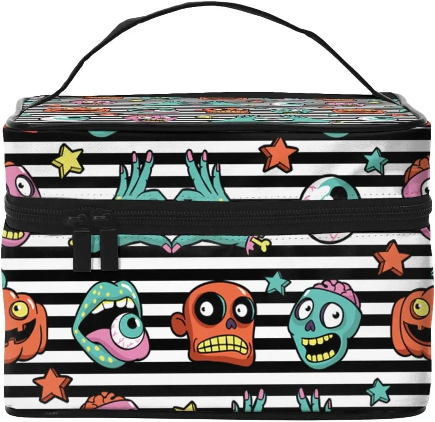 

Large Cosmetic Bag Gothic Zombie Evil Eye Travel Cosmetic Bag, Make up Bag Portable Travel Toiletry Organizer Bag Womens/Girls