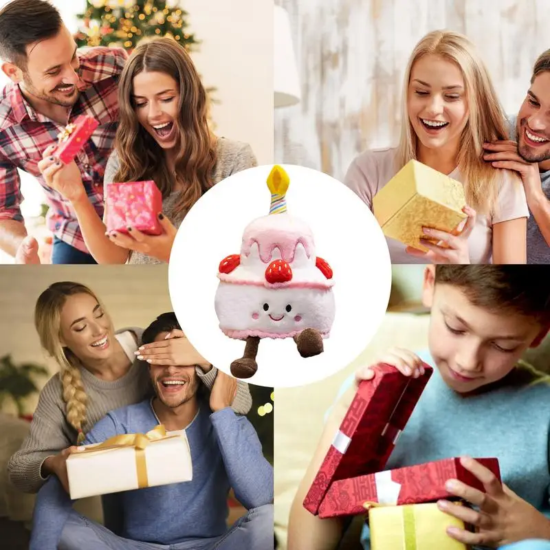 Игрушка для торта первого дня рождения. Плюшевая кукла в форме торта. Музыкальная