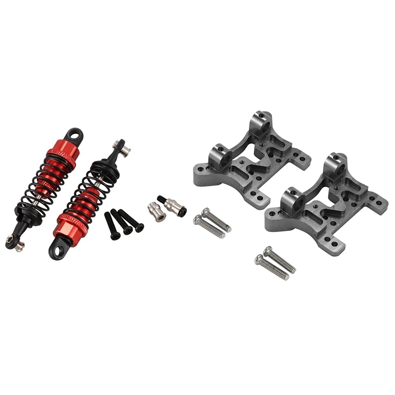 

4 Pcs Aluminum Shock Absorber Upgrade Parts Red & Grey