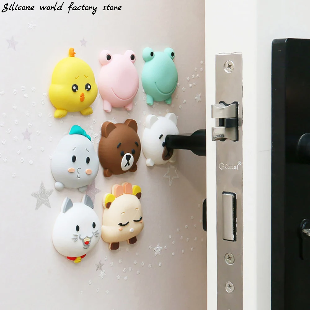 

Silicone world Mute Door Stoppers Wall Protection Safety Shock Absorber Door Handle Bumpers Wall Protectors Anti-collision Pad