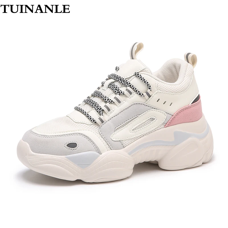 

TUINANLE Platform Sneakers Black Woman Vulcanize Shoes Femme Tenis Shoes for Women Sneakers High Quality Autumn Zapatos De Mujer