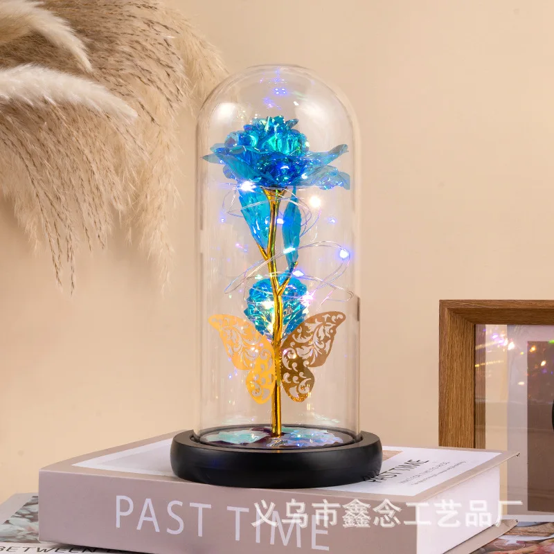Вечный цветок роза стеклянный абажур имитация цветка подарок на день рождения