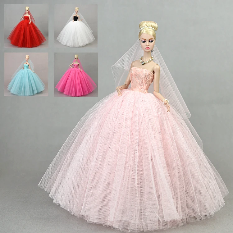 

Платье + вуаль/Великолепное вечернее свадебное платье юбка одежда наряд для 1/6 xinyi kurhn pp Fr2 St Кукла Барби