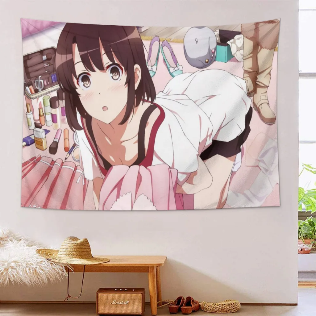 Настенный гобелен с аниме девушкой геройская прохожий японское кавайное