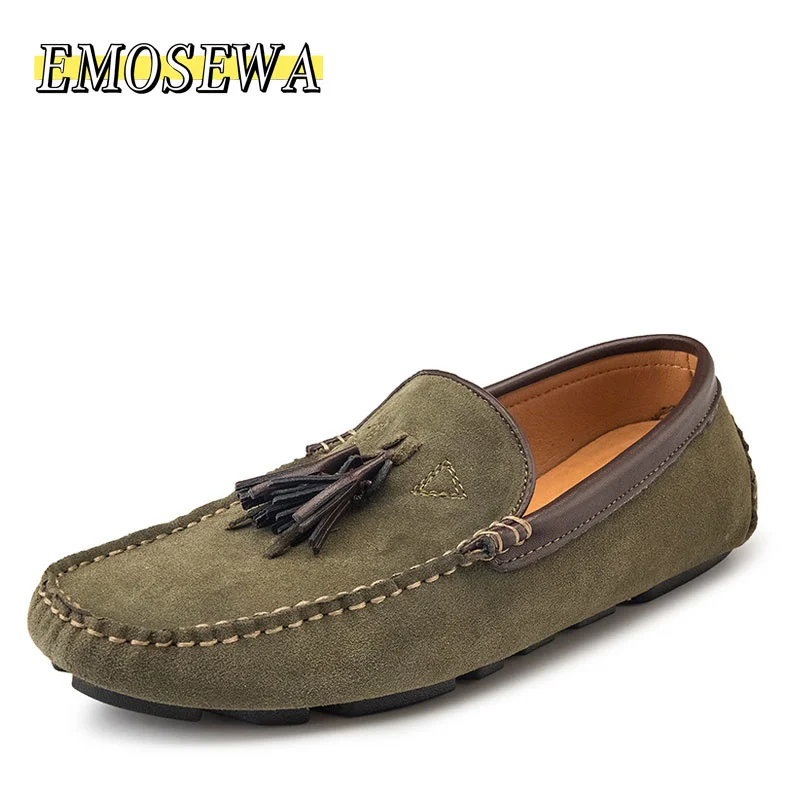 

Breathable Brogue Moccasins Men Loafers Shoes Male Flats Suede Leather Casual Boat Walking Driver Footwear Chaussures Hommes