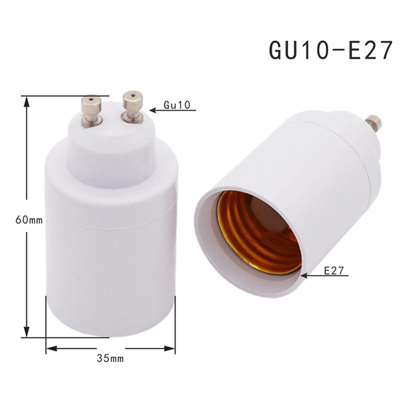 

Lamp base adapter Gu10 to E27 light socket adapter extender For Converting Lamps with E27 base to Gu10 Lamp Holder