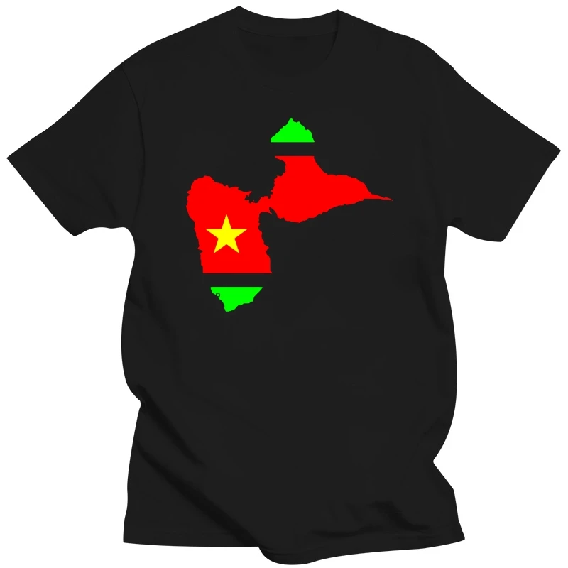 

Guadeloupe en rojo, amarillo y verde, novedad, Camiseta básica de manga corta para hombre, R276, Tops, camisetas, talla europea