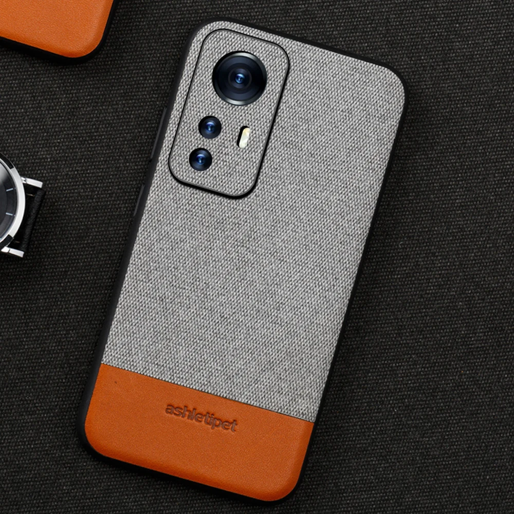 

Canvas + Leather Case for Xiaomi Mi 12X 12 Pro 11 T 11T Pro 11 Lite 5G NE Shockproof Luxury Back Cover Shell
