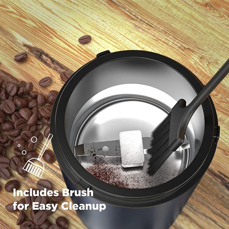 Электрическая кофемолка мельница для специй с лезвием и чашей из нержавеющей