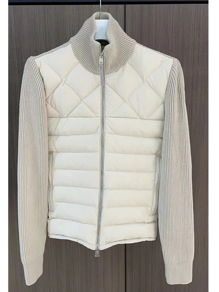 Мужской модный осенний кардиган шерстяные вязаные и пуховые куртки в стиле