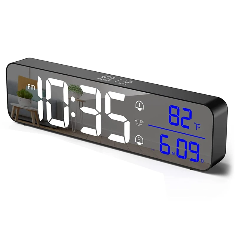 

Цифровые часы для спальни, цифровые часы с календарем, цифровые настольные часы, режим повтора, пользовательская яркость