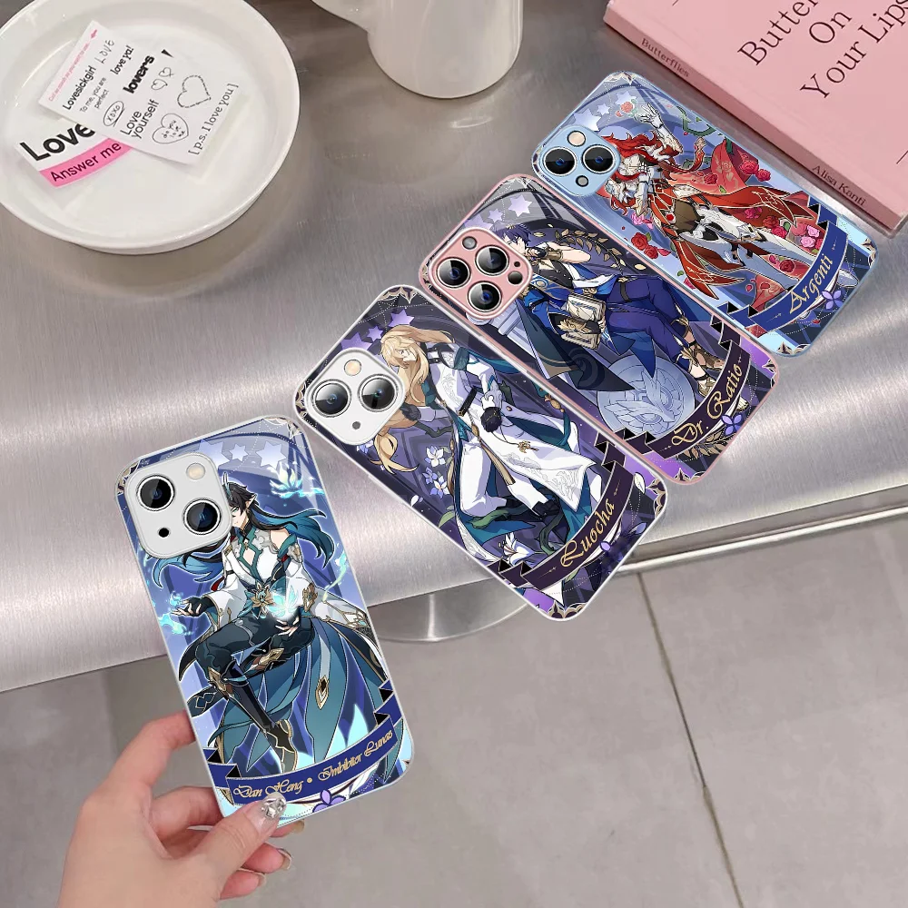 H-Honkai S-Star R-Rail Phone Case Tempered Glass For iphone 14 13 12 11 Pro Mini XS MAX 14Plus X XR Fundas