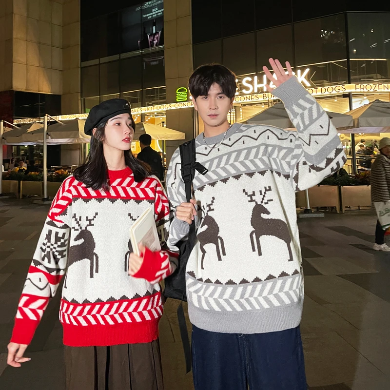 

Autumn Winter Bottoming Knitted Pullover Oversized Loose Knitted Sweaters Outer Loose Clothes 2022 New Fashion Couple Sweater
