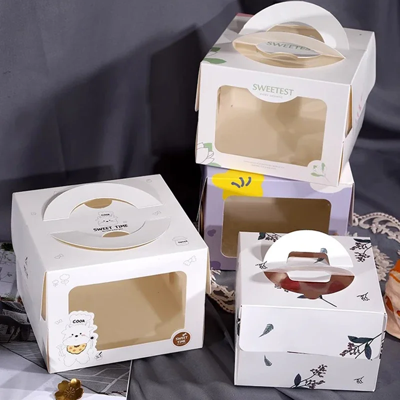 

50 шт 4-дюймовые упаковочные коробки для торта, упаковка для выпечки, десерты, конфеты, подарки, портативные упаковочные коробки, день рождения, вечеринки, свадебные украшения