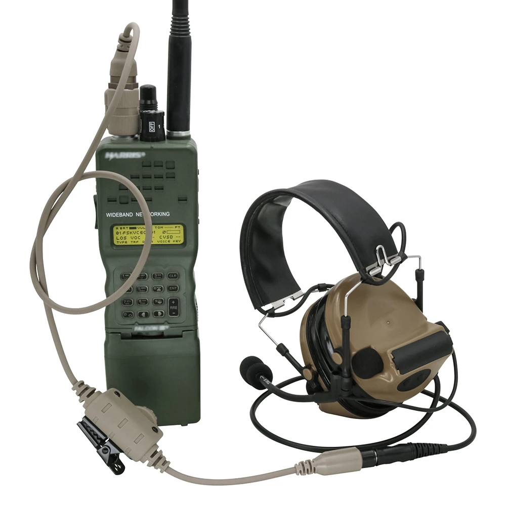 Tactical Headset U94 Ptt RAC with 6 Pin Connector for AN/PRC 148 & PRC 152 Walkie-talkie