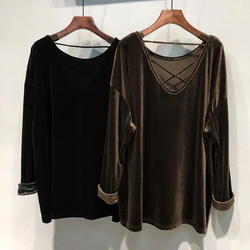 

Spring Autumn Solid Color Fashion Long Sleeve T-shirt Women High Street Casual Loose Hollow Out Y2K All-match Chic Pullovers