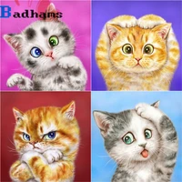 cute illustration cats diamond painting 5d adorable expressions naughty angry cross stitch rhinestones for kid room home decor