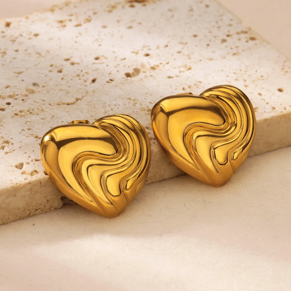 Женские Геометрические Серьги-гвоздики В Форме Сердца