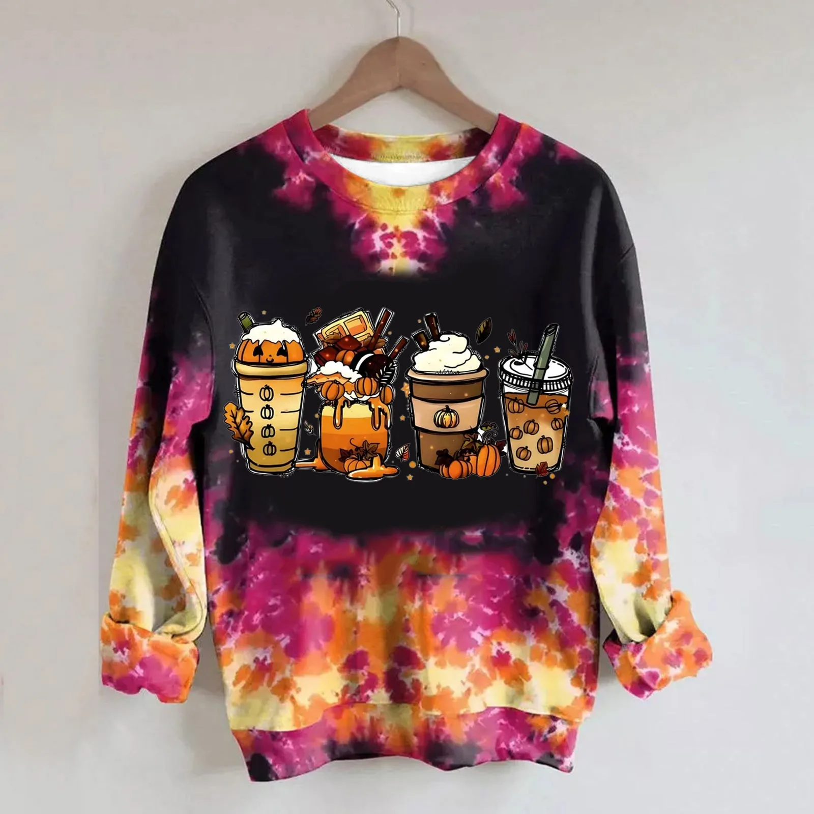 

Graphic Sweatshirts Women Trendy Womens Halloween Coffee Cup Hoodies Sweatshirt Casual Fall Women's Sports Sweatshirts & Hoodies