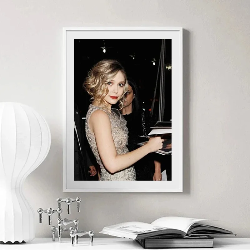 Плакат Элизабет Олсен на холсте современный стиль водостойкая картина