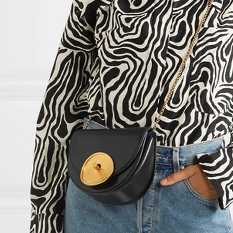 

2022 New Large Metal Buckle Cross Body Bag Woman Mini Shoulder Semicircle Saddle Pures and Bags Crossbody Mini Small Handbag