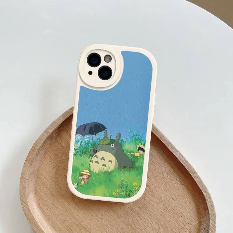 Totoro Phone Case Hard Leather For iPhone 14 13 12 Mini 11 14 Pro Max Xs X Xr 7 8 Plus