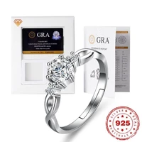 hoyon gra vvs d color moissanite ring for women luxury 18k white gold diamond ring ins couple wedding ring valentines day gift