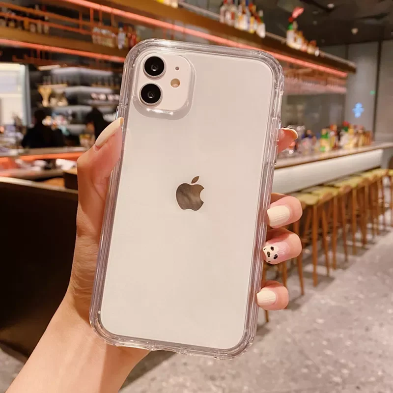 

Free Shipping For iPhone 14 13 12 11 Pro Max XS Max X XR 7 8 Plus Transparent Soft Bumper Back Cover Shockproof Silicone Phone