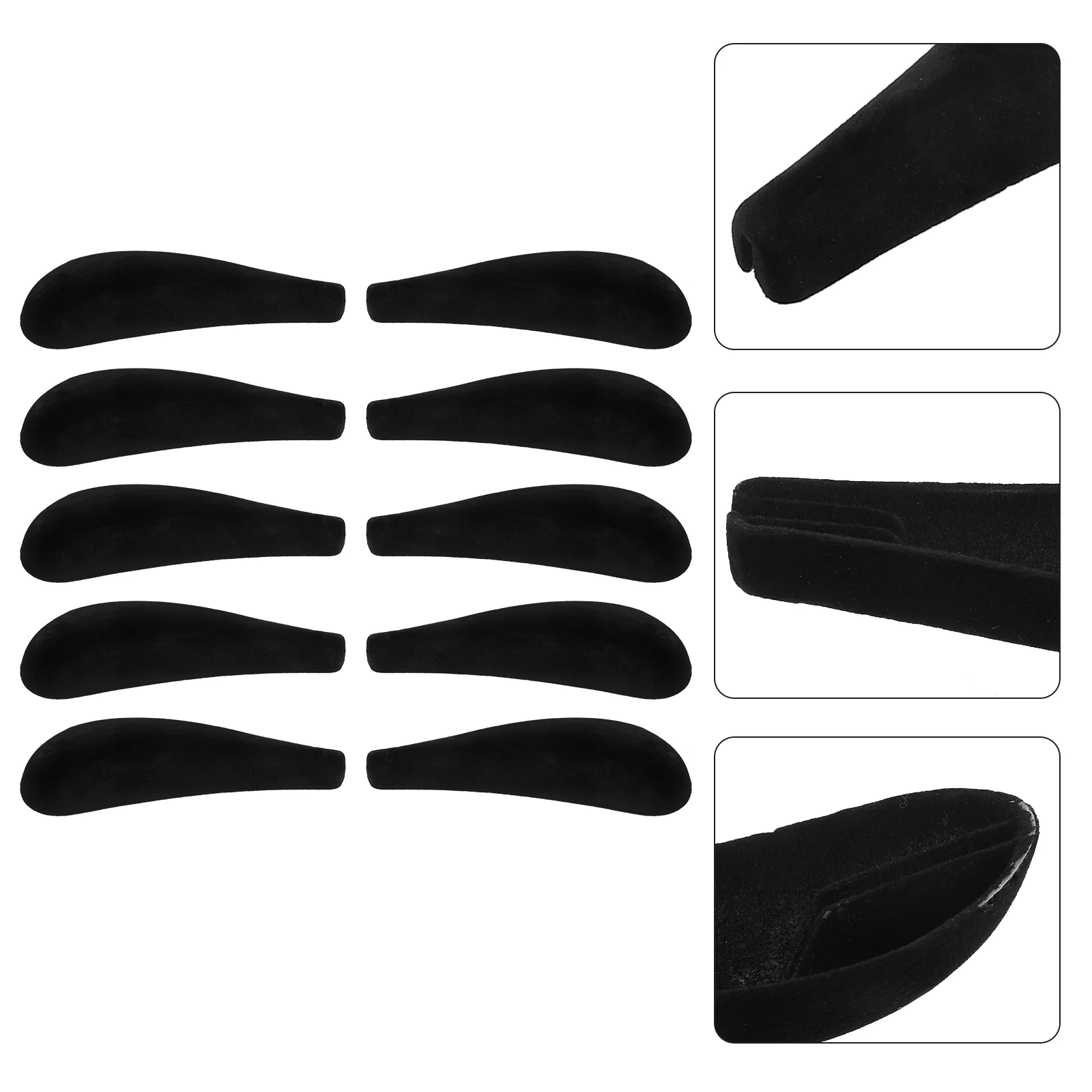 

10 Pcs Hanger Shoulder Rest Garment Forms Non-skid Velvet Hangers Clothes Sweater Pad Flocking Wide Pads