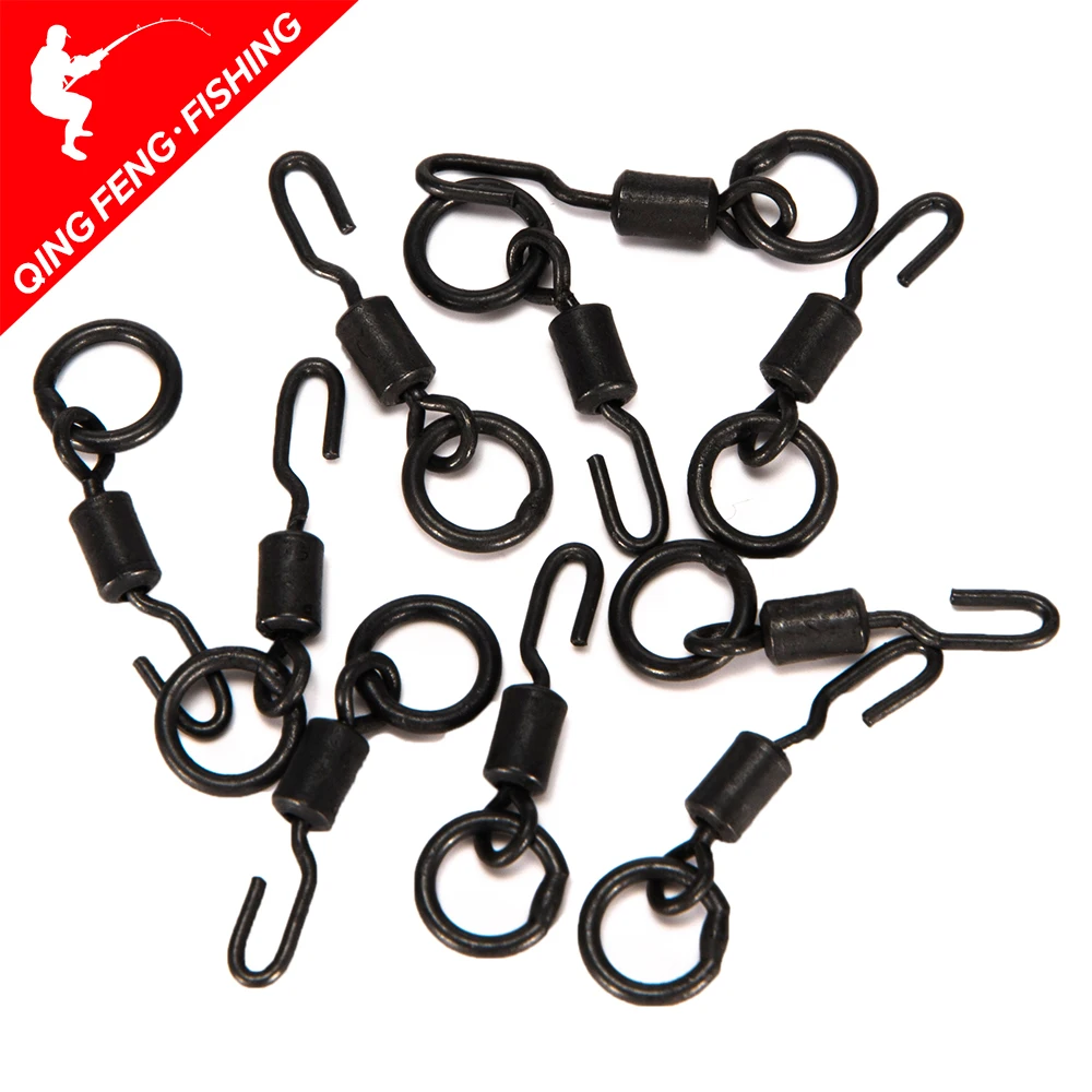 

20pcs Carp Fishing Swivel Snaps Round Quick Change Ring Fishing Accessories