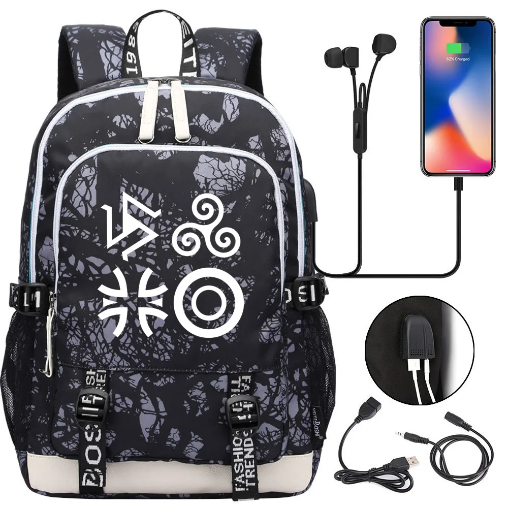 

Teen Wolf School Bags For Teenager USB Charging Laptop Backpack Women Men Student Book Bag Mochila Travel Bags