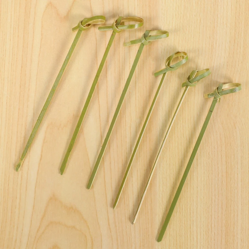 500 упаковок бамбуковых наборов для коктейлей зубочистки бамбуковые шампуры