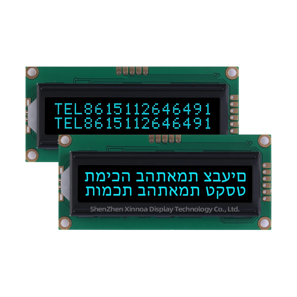 ЖК-экран с подсветкой иврита 1602A-19 BTN черная пленка фиолетовые надписи без платы
