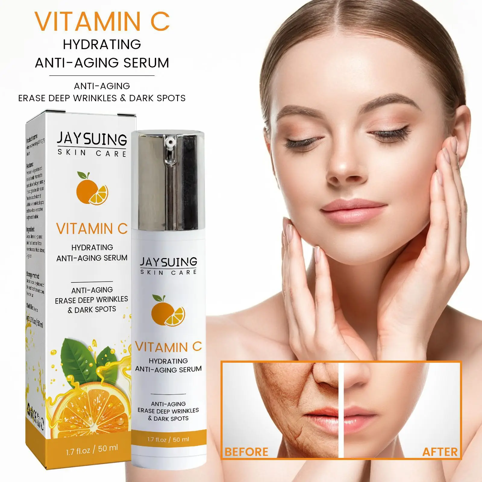 

Vitamin C Hydrating Anti-Aging Serum Erase Deep Wrinkles Dark Spots Natural Antioxidant Boost Collagen Natural Lift Firms Smooth
