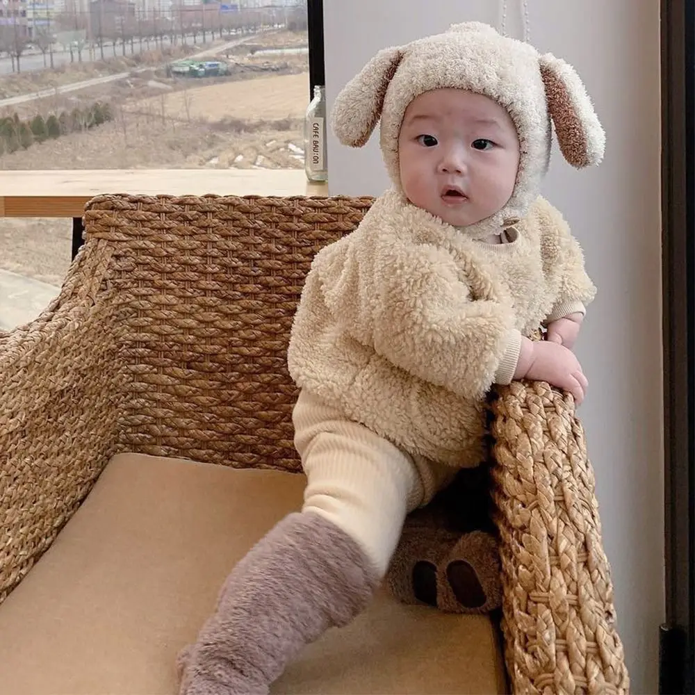 Ветрозащитная плюшевая зимняя детская шапка для детей от 4 до 24 месяцев мягкие