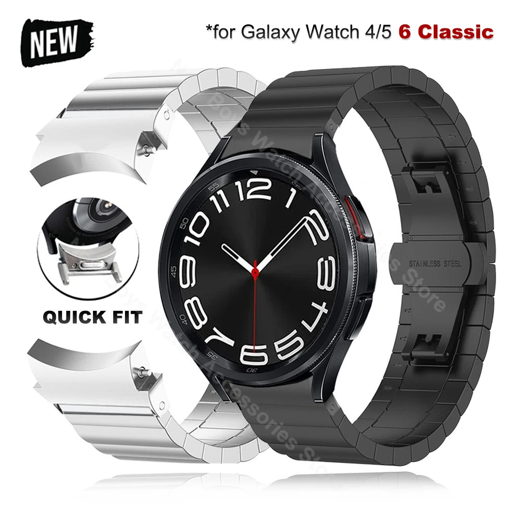 

Stainless Steel No Gaps Band For Samsung Galaxy Watch 6 5 4 40 44mm 42 46 45mm Qucik Fit Strap Correa for Watch6 Classic 43 47mm