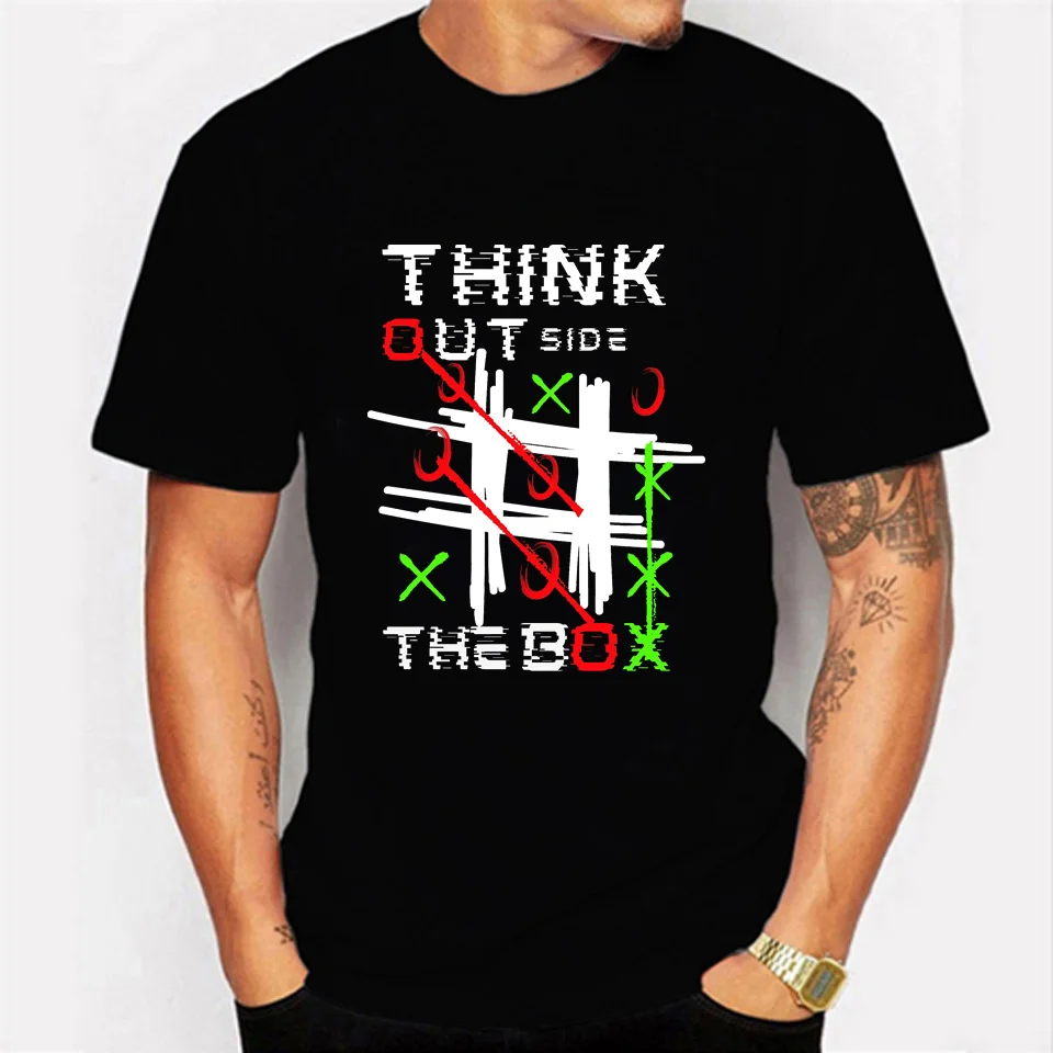 

Hip Hop Math Print Oversized T Shirt Streetwear Harajuku Think Outside The Box Funny Plus Size T-Shirt Men Summer Black Tops Tee