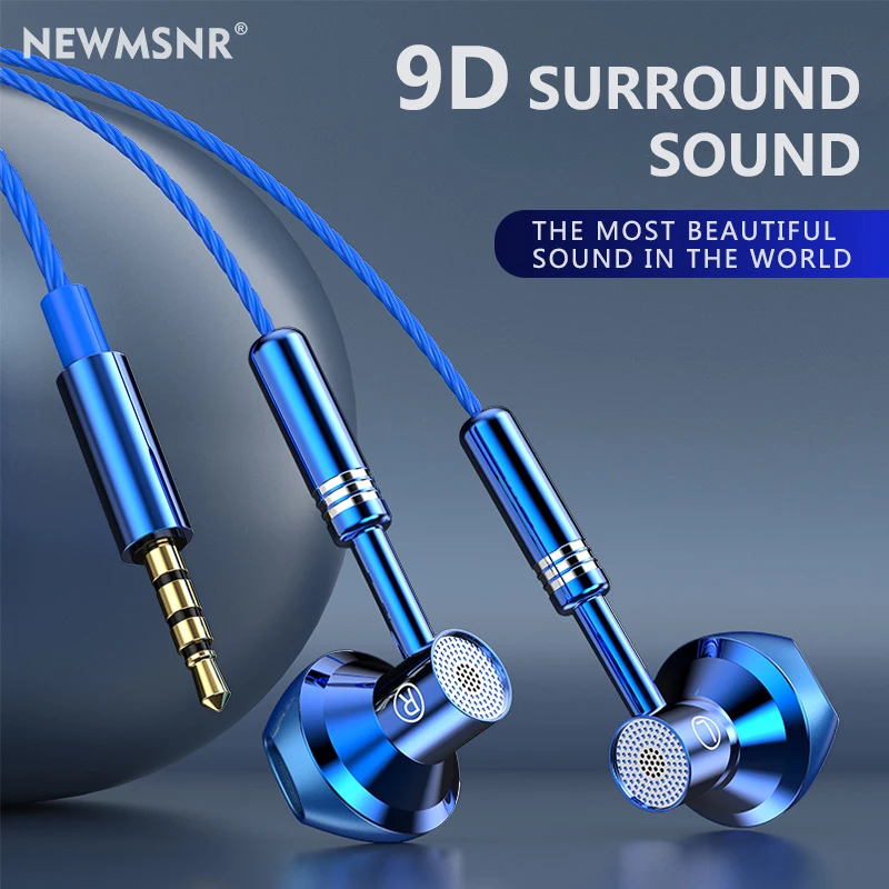 

Metal 9D Surround Bass In Ear Earphones with HD microphone Earphone Waterproof Headphones Gaming Earbuds Noise Cancel Headset