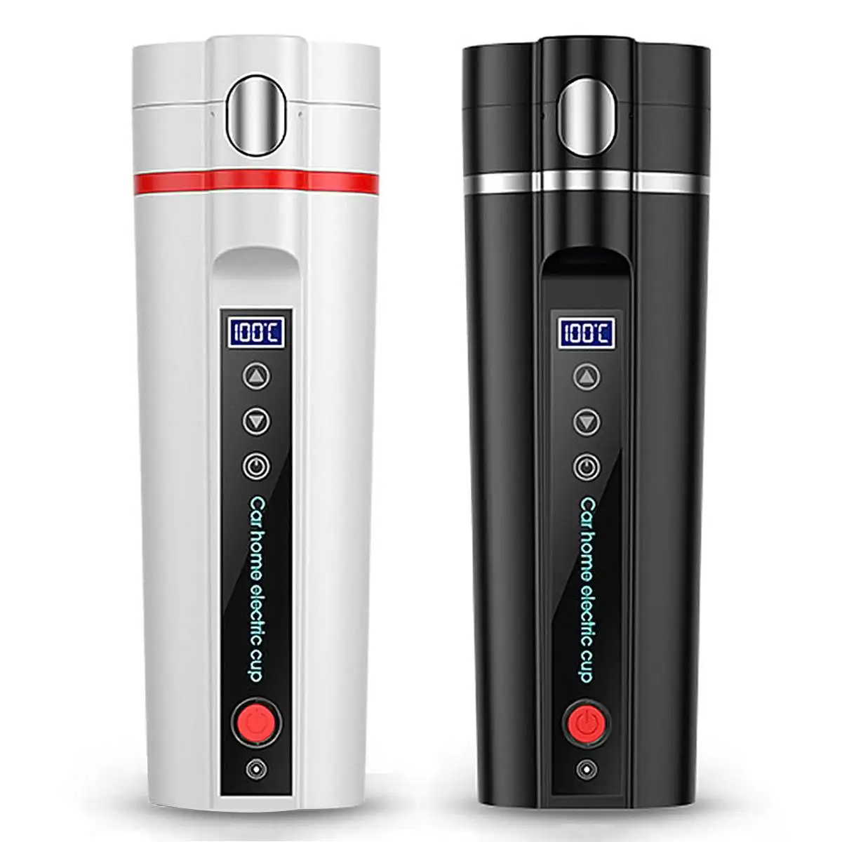 

450ml 12V 24V 220V Portable Car Heating Cup Stainless Steel Water Warm Heated Smart Bottle Car Kettle Temperature Display Travel