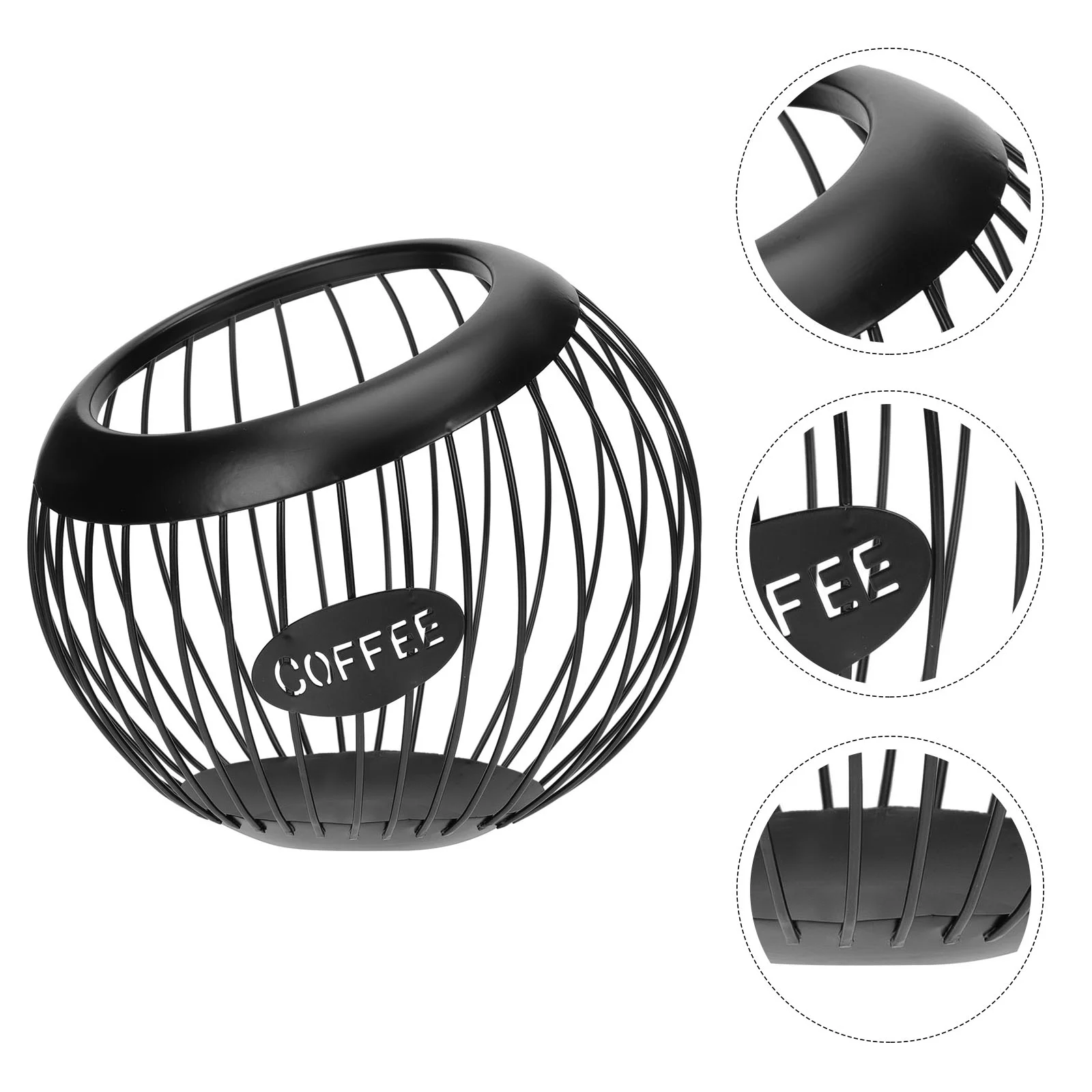 

Basket Fruit Bowl Storage Holder Wire Organizer Bread Baskets Metal Vegetable Coffee Snack Kitchen Dish Black Appetizer Bin